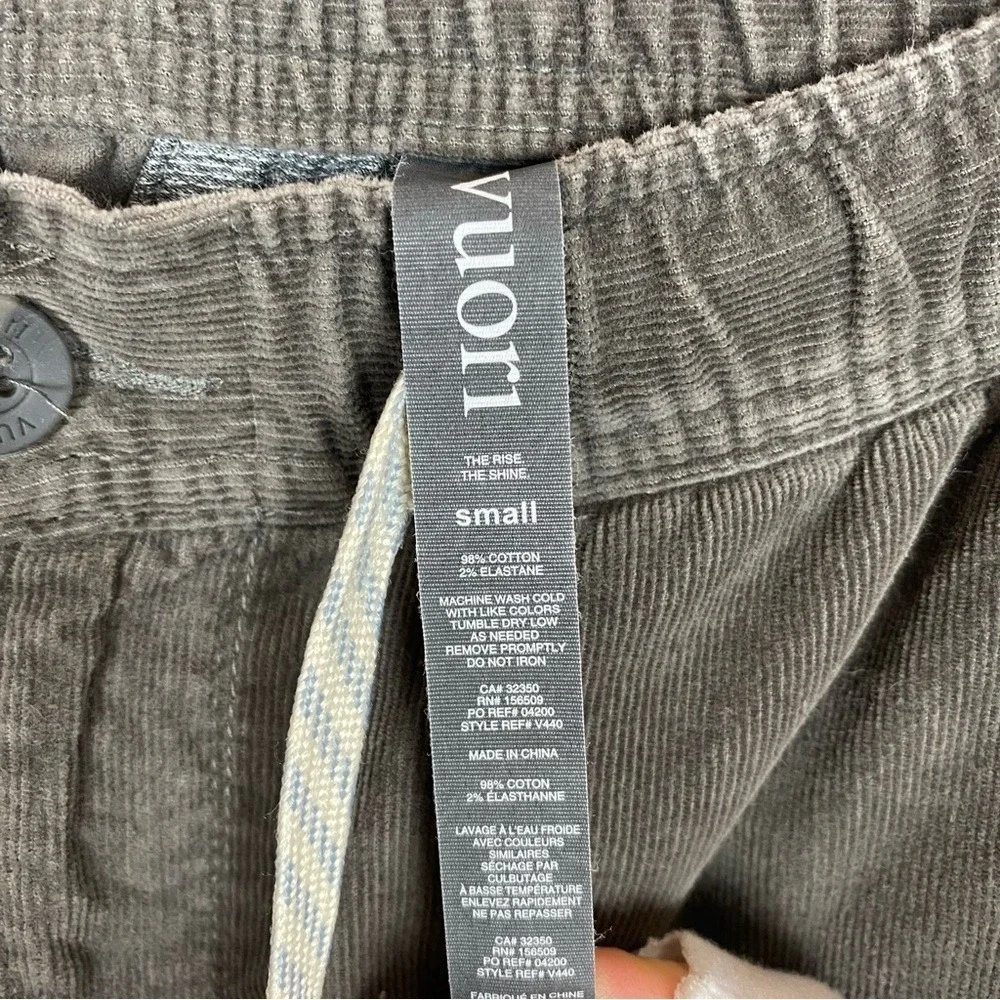 Vuori Optimist Corduroy Cotton Pants Grey Size Small‎